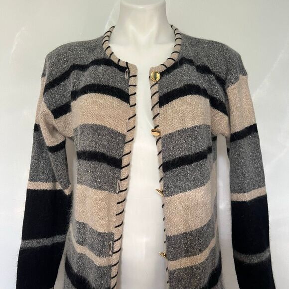 M. j. Carroll vintage silk angora button front cardigan - Picture 2 of 8